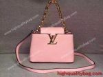 Top Grade Knockoff Louis Vuitton CAPUCINES MINI CHAIN Womens Pink Handbag for sale